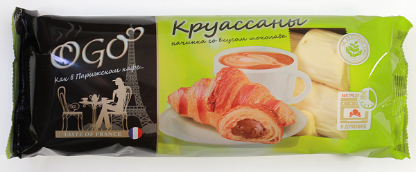 «OGO» круассан с шоколадом (фасовка 6 шт*70 г) «OGO» круассан с шоколадом (фасовка 6 шт*70 г)